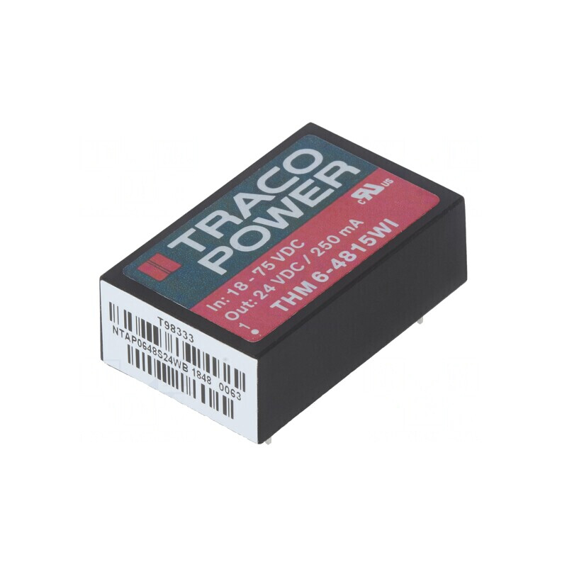 Convertor DC/DC 6W 18-75V la 24V 250mA DIP24 THM 6-4815WI | Electronic-mag.ro | Componente Electronice