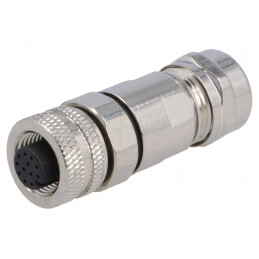 Mufă M12 12 pini mamă cablu IP67 | Electronic-mag.ro | Componente Electronice