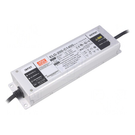 Alimentator LED 198.8W 71-142VDC 1400mA IP67 ELG-200-C1400 | Electronic-mag.ro | Componente Electronice