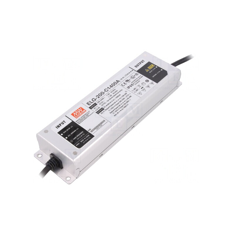 Alimentator LED 200W IP65 71-142VDC 700-1400mA | Electronic-mag.ro | Componente Electronice