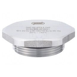 Capac de protecție din oțel inoxidabil IP68 M63 1,5 | Electronic-mag.ro | Componente Electronice