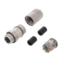 Mufă M12 8-PIN Mamă IP67 IDC Drept | Electronic-mag.ro | Componente Electronice