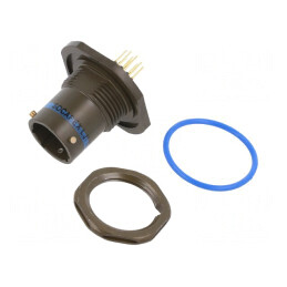 Conector militar aurit THT 11 soclu tată | Electronic-mag.ro | Componente Electronice