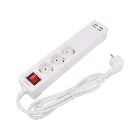 Prelungitor cu 3 Prize și Protecție la Supratensiune 16A | Electronic-mag.ro | Componente Electronice