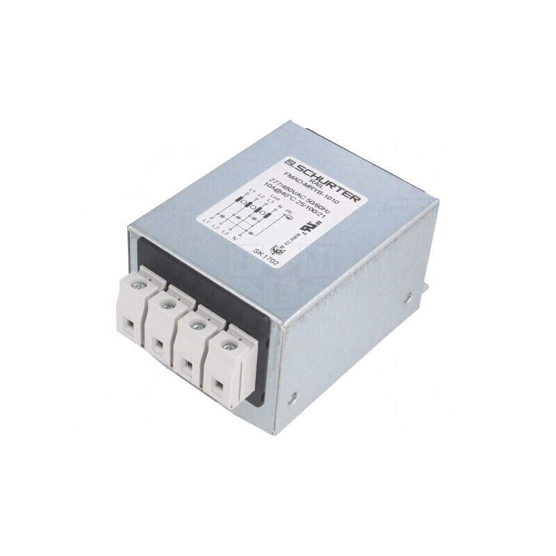 Filtru anti-interferențe trifazic 480VAC 10A 61x75x48mm | Electronic-mag.ro | Componente Electronice