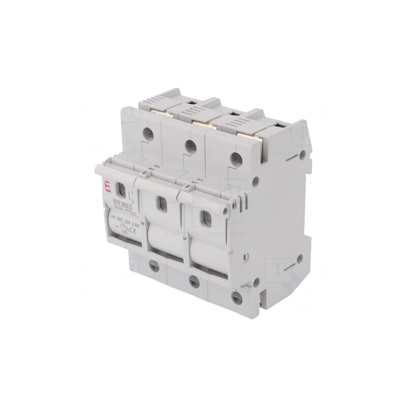 Separator cu Fuzibil D02 63A 400VAC 3 Poli pentru Șină DIN | Electronic-mag.ro | Componente Electronice Separator cu Fuzibil D02 63A 400VAC 3 Poli pentru Șină DIN | Electronic-mag.ro | Componente Electronice