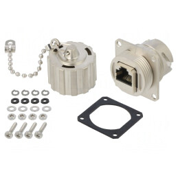 Adaptor Soclu PIN 8 Cat 6a Ecranat cu Capac Protecție | Electronic-mag.ro | Componente Electronice
