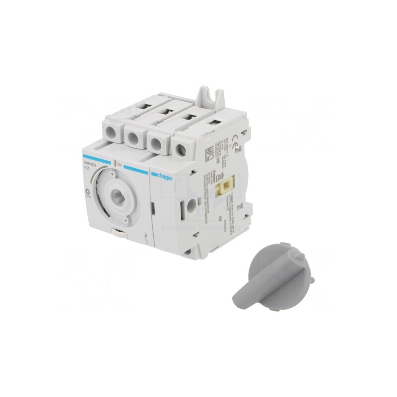 Separator-Întrerupător 4P 40A 415V pentru Şină DIN HAB | Electronic-mag.ro | Componente Electronice