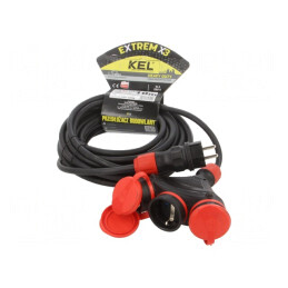 Prelungitor alimentare negru 10m 3 prize 16A | Electronic-mag.ro | Componente Electronice
