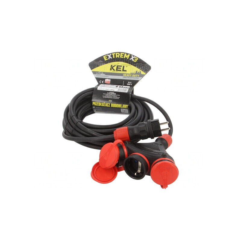 Prelungitor alimentare negru 10m 3 prize 16A | Electronic-mag.ro | Componente Electronice