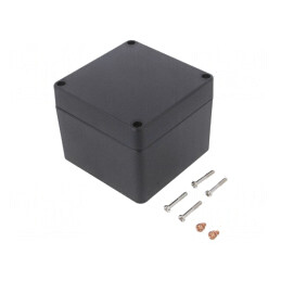 Carcasă Universală Aluminiu Negru 100x100x81mm | Electronic-mag.ro | Componente Electronice