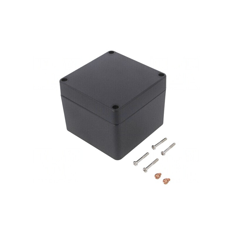Carcasă Universală Aluminiu Negru 100x100x81mm | Electronic-mag.ro | Componente Electronice