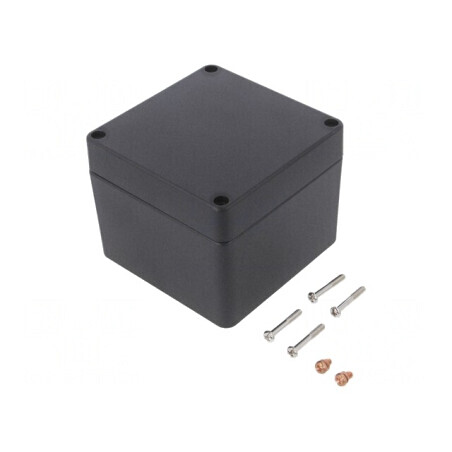 Carcasă Universală Aluminiu Negru 100x100x81mm | Electronic-mag.ro | Componente Electronice
