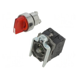 Comutator Rotativ 22mm LED Roșu 24V | Electronic-mag.ro | Componente Electronice