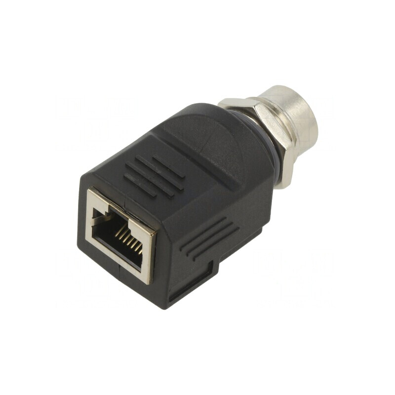 Adaptor M12 Mamă RJ45 Soclu Ethernet | Electronic-mag.ro | Componente Electronice