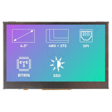 Afișaj TFT LED 4,3" 480x272 EVE3 | Electronic-mag.ro | Componente Electronice