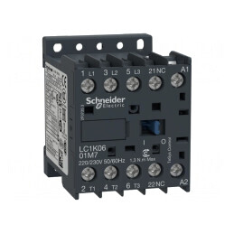 Contactor 3P NO 400VAC 6A 690V cu 3 Contacte Auxiliare NO | Electronic-mag.ro | Componente Electronice