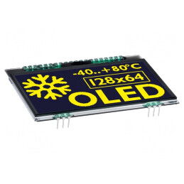 OLED Grafic 2.9" 128x64 Galben 68x51mm