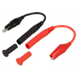 Cabluri de măsurare mufă banană 4 mm cu clemă crocodil | Electronic-mag.ro | Componente Electronice
