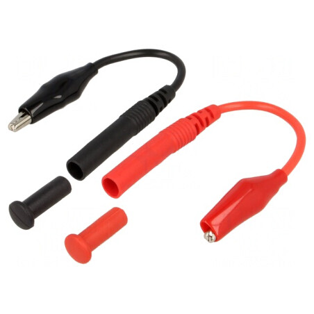 Cabluri de măsurare mufă banană 4 mm cu clemă crocodil | Electronic-mag.ro | Componente Electronice