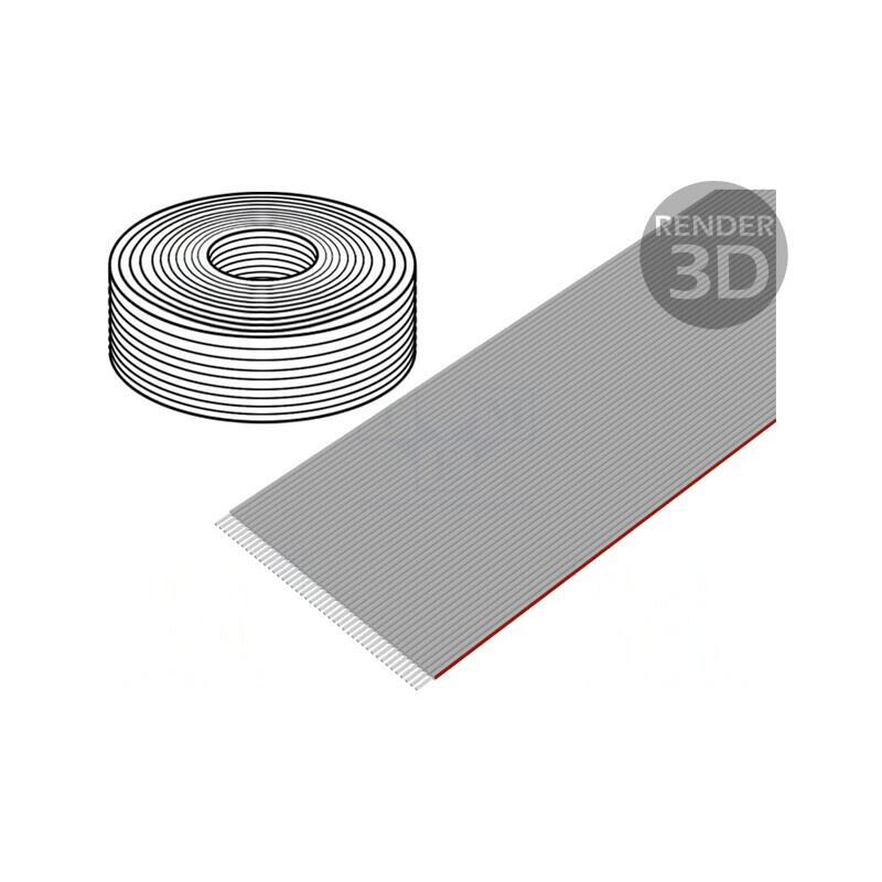 Cablu Bandă 1mm Cu Neecranat PVC Gri 30.5m | Electronic-mag.ro | Componente Electronice