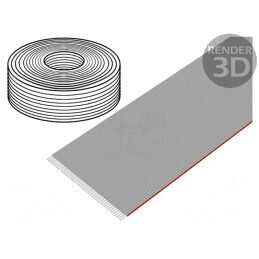 Cablu Bandă 1mm Cu Neecranat PVC Gri 30.5m | Electronic-mag.ro | Componente Electronice