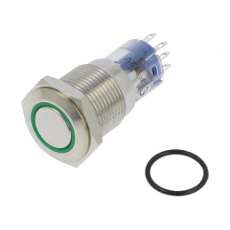 Comutator Anti-Vandalism DPDT Verde IP67 3A 250VAC | Electronic-mag.ro | Componente Electronice