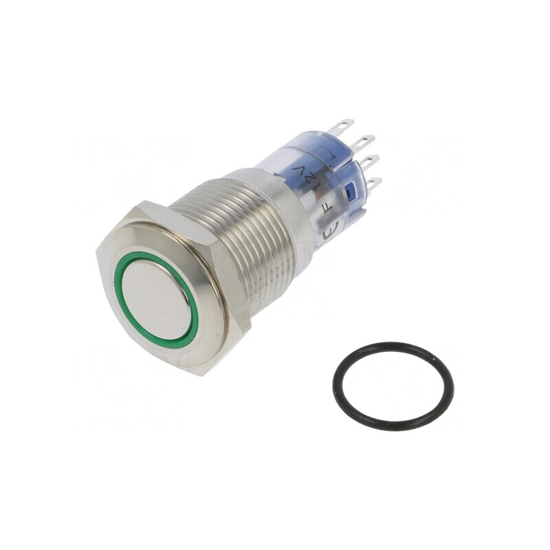 Comutator Anti-Vandalism DPDT Verde IP67 3A 250VAC | Electronic-mag.ro | Componente Electronice