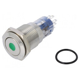Comutator anti-vandalism verde DPDT 3A 250VAC IP67 | Electronic-mag.ro | Componente Electronice