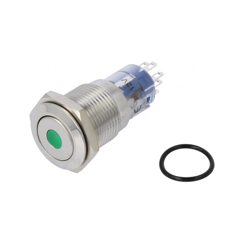 Comutator anti-vandalism verde DPDT 3A 250VAC IP67 | Electronic-mag.ro | Componente Electronice