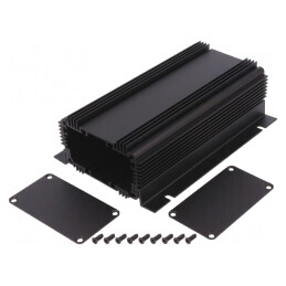 Carcasă cu panou cu lame de fixare 86mm x 160mm 1455KHD1601BK | Electronic-mag.ro | Componente Electronice