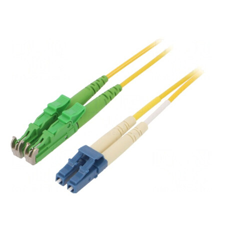 Patch cord fibră OS2 E2000/APC-LC/UPC 3m galben LSZH | Electronic-mag.ro | Componente Electronice