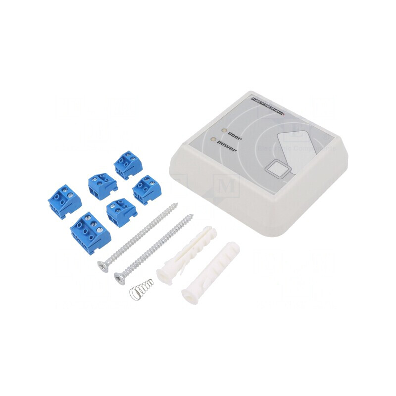 Cititor RFID 125kHz Alb 82x82x22mm RS485 GPIO 8-16V | Electronic-mag.ro | Componente Electronice