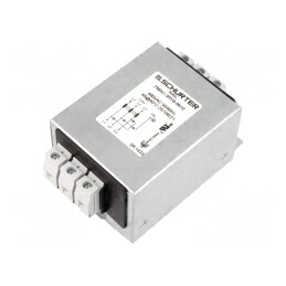 Filtru Anti-Interferențe Trifazic 480VAC 6A 61x75x48mm | Electronic-mag.ro | Componente Electronice