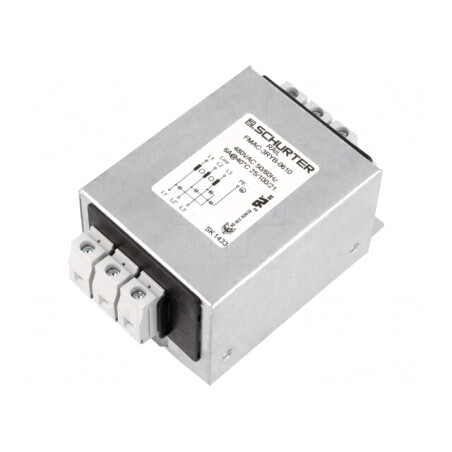 Filtru Anti-Interferențe Trifazic 480VAC 6A 61x75x48mm | Electronic-mag.ro | Componente Electronice