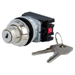 Comutator rotativ cu cheie 30mm IP56 2NC NO | Electronic-mag.ro | Componente Electronice