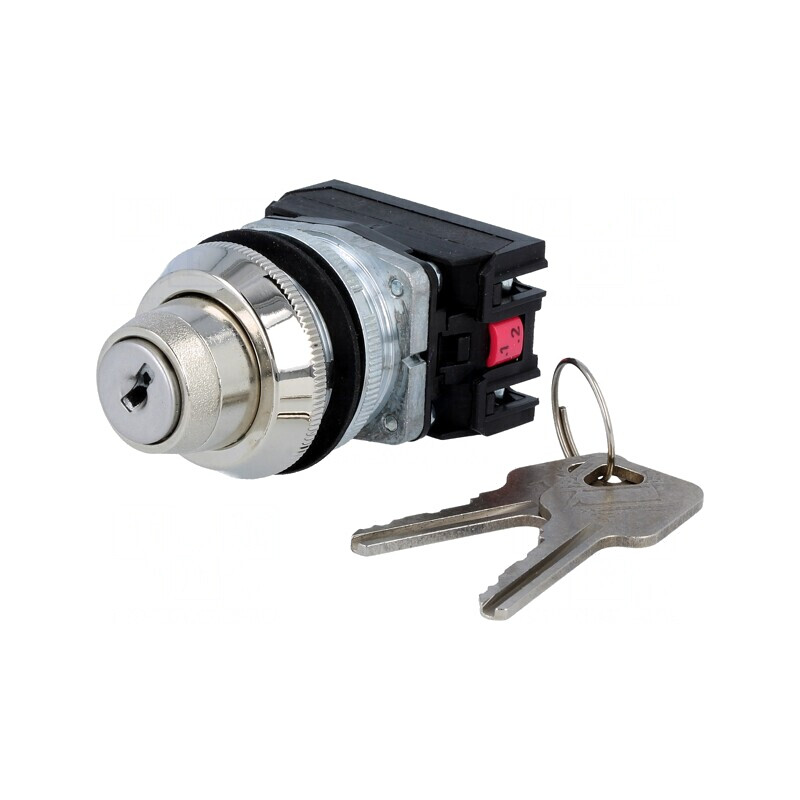 Comutator rotativ cu cheie 30mm IP56 2NC NO | Electronic-mag.ro | Componente Electronice