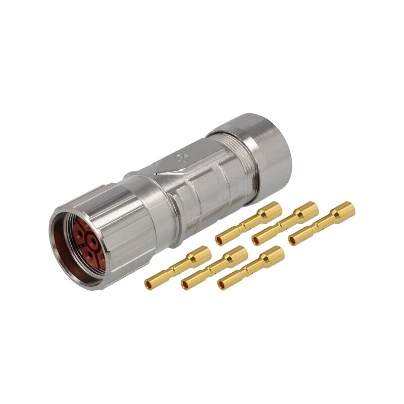 Conector M23 mufă PIN 6 mamă crimpat drept 25A IP68 EPIC KIT LS1 D6 5PE | Electronic-mag.ro | Componente Electronice