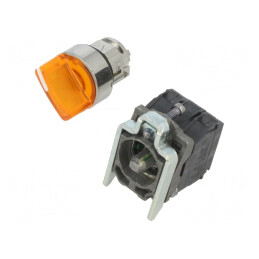 Comutator Rotativ 22mm cu LED Portocaliu 2NC/NO | Electronic-mag.ro | Componente Electronice