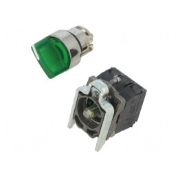 Comutator Rotativ 22mm Verde LED 24V | Electronic-mag.ro | Componente Electronice