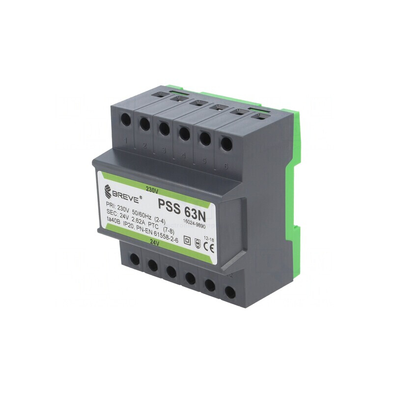 Transformator de Alimentare 63VA 230V la 24V cu Bandă de Cleme | Electronic-mag.ro | Componente Electronice