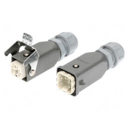 Conector HDC Tată-Mamă PIN 5 4 PE Dimensiune 3A pe Cablu | Electronic-mag.ro | Componente Electronice
