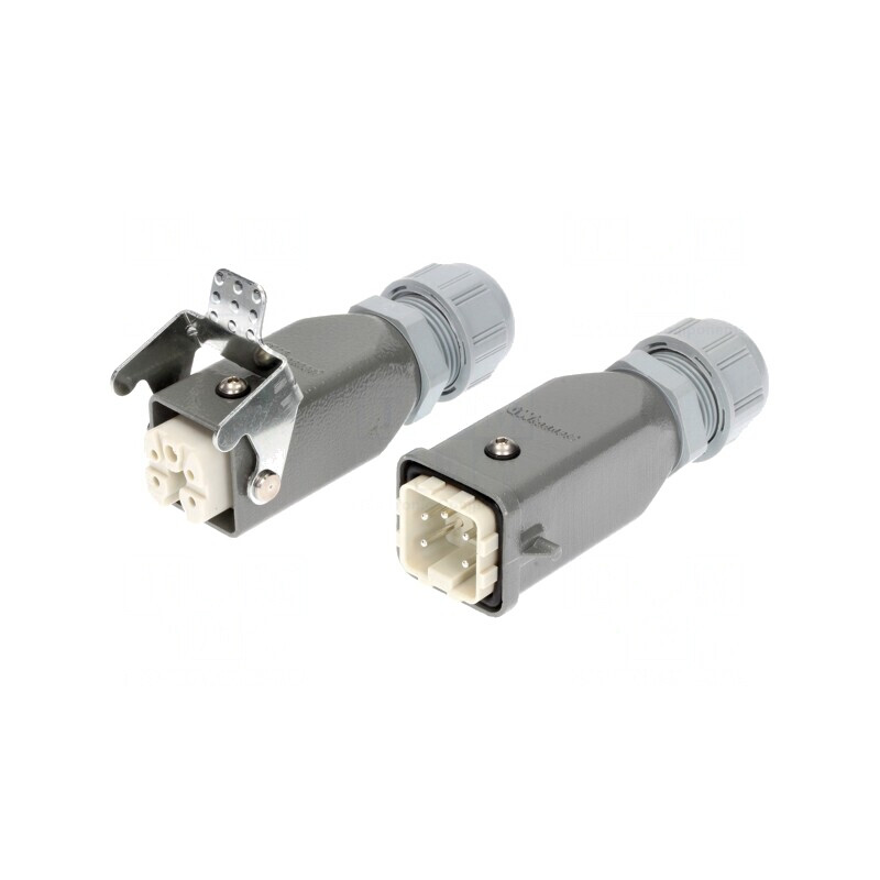 Conector HDC Tată-Mamă PIN 5 4 PE Dimensiune 3A pe Cablu | Electronic-mag.ro | Componente Electronice