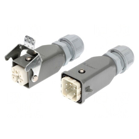 Conector HDC Tată-Mamă PIN 5 4 PE Dimensiune 3A pe Cablu | Electronic-mag.ro | Componente Electronice