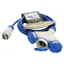 Prelungitor Alimentare 3 Prize Albastru 5m 16A | Electronic-mag.ro | Componente Electronice