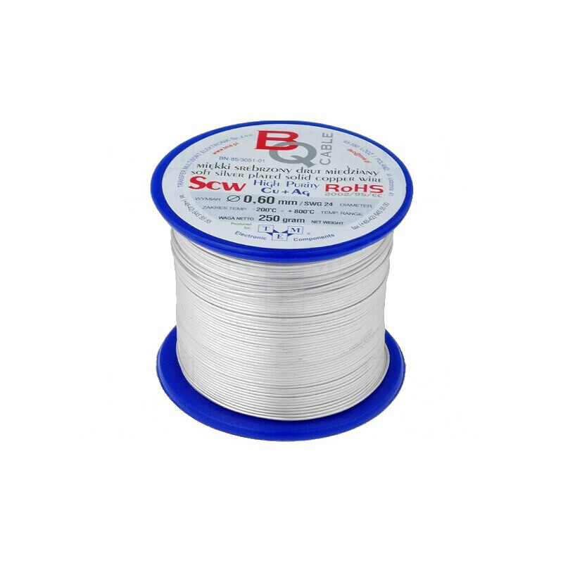 Sârmă de Cupru Argintată 0.6mm 250g | Electronic-mag.ro | Componente Electronice