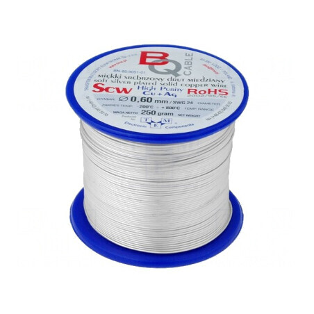 Sârmă de Cupru Argintată 0.6mm 250g | Electronic-mag.ro | Componente Electronice