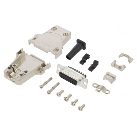 Conector D-Sub 15 PIN Mamă cu Șurub pe Cablu | Electronic-mag.ro | Componente Electronice