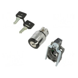Comutator Rotativ cu Cheie 22mm Negru 2 NO XB4BG41 | Electronic-mag.ro | Componente Electronice