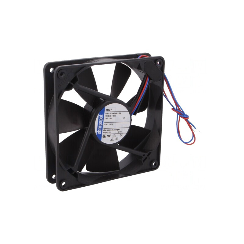 Ventilator axial 12V 119x119x25mm 170m3/h 43dBA cu bilă | Electronic-mag.ro | Componente Electronice